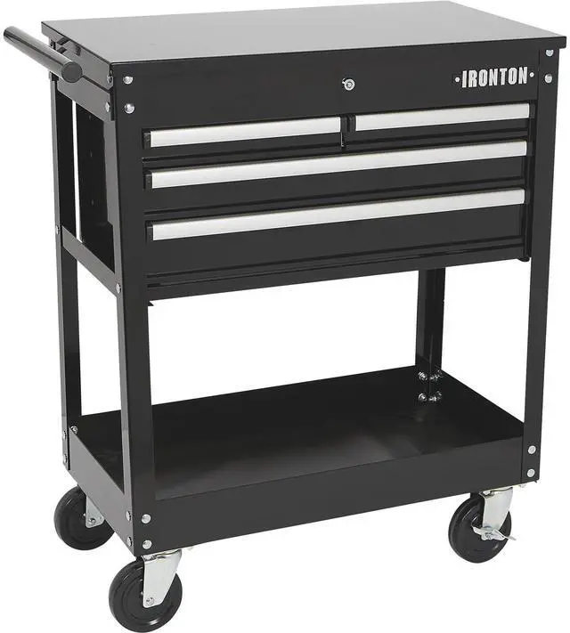 Main image of Slide-Top Mobile Tool Chest, 4 Locking Drawers, Powder-Coat | Rust-resistant finish, Fully opening slide top, Rolling mobility, Secure garage/shop storage, Quick-access organization
