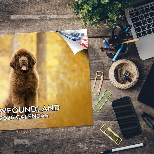 Alt view image 5 of 7 - Newfoundland Calendar 2026 2027 14-Month Newfie Wall Academic | Dog Lover Gift, Thick 100# No-Bleed Paper, Large Writing Blocks, Made in USA, Gentle Giant Decor, Teacher Gift