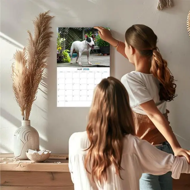 Alt view image 2 of 7 - Bull Terrier Calendar 2026 2027 14 Month Wall Calendar | Dog Lover Gift, Thick 100# No-Bleed Paper, Large Writing Blocks, Made in USA, Bully Breed Decor, Teacher Gift