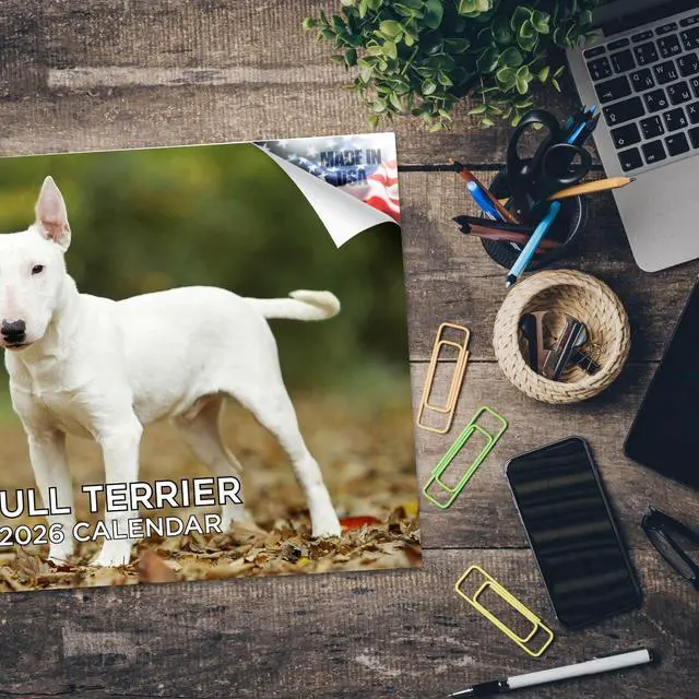 Alt view image 5 of 7 - Bull Terrier Calendar 2026 2027 14 Month Wall Calendar | Dog Lover Gift, Thick 100# No-Bleed Paper, Large Writing Blocks, Made in USA, Bully Breed Decor, Teacher Gift