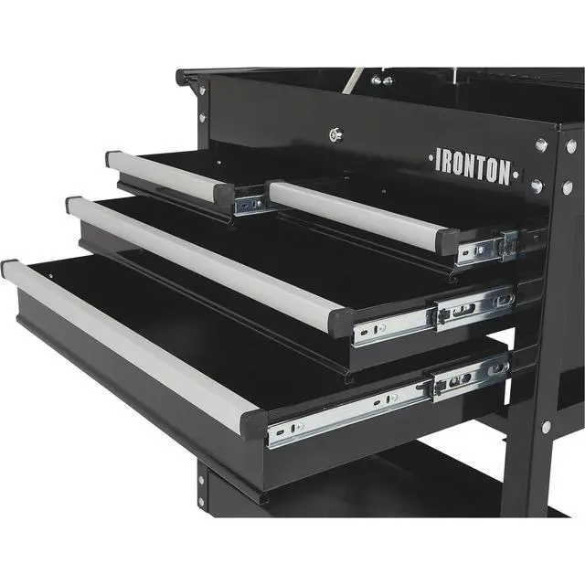 Alt view image 7 of 7 - Slide-Top Mobile Tool Chest, 4 Locking Drawers, Powder-Coat | Rust-resistant finish, Fully opening slide top, Rolling mobility, Secure garage/shop storage, Quick-access organization