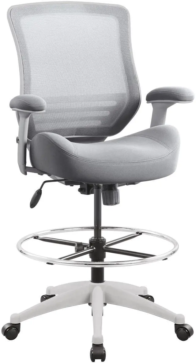 Main image of 400lbs Mid Back Mesh Ergonomic Drafting Chair Office for Adjustable Desk Wide Chair Built-in Lumbar Support Big Adjustable Foot Ring Height Adjustable Armrest (Grey)