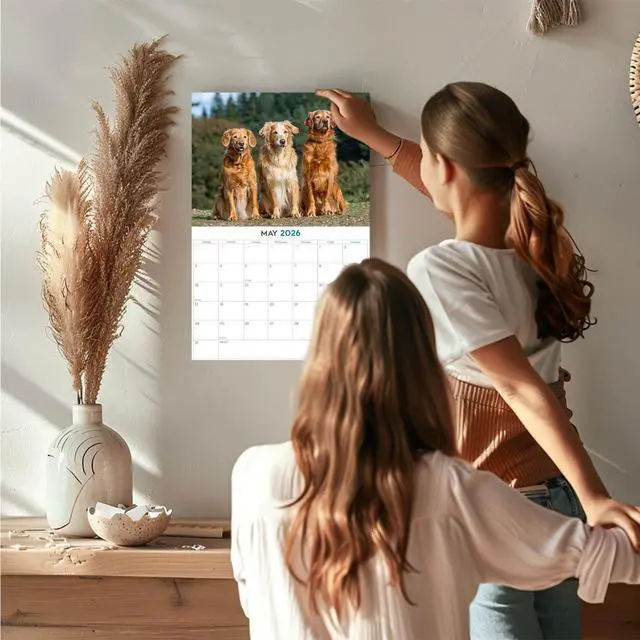 Alt view image 2 of 7 - Golden Retriever Calendar 2026 2027 14 Month Wall Calendar | Dog Lover Gift, Thick 100# No-Bleed Paper, Large Writing Blocks, Made in USA, Golden Dog Decor, Teacher Gift