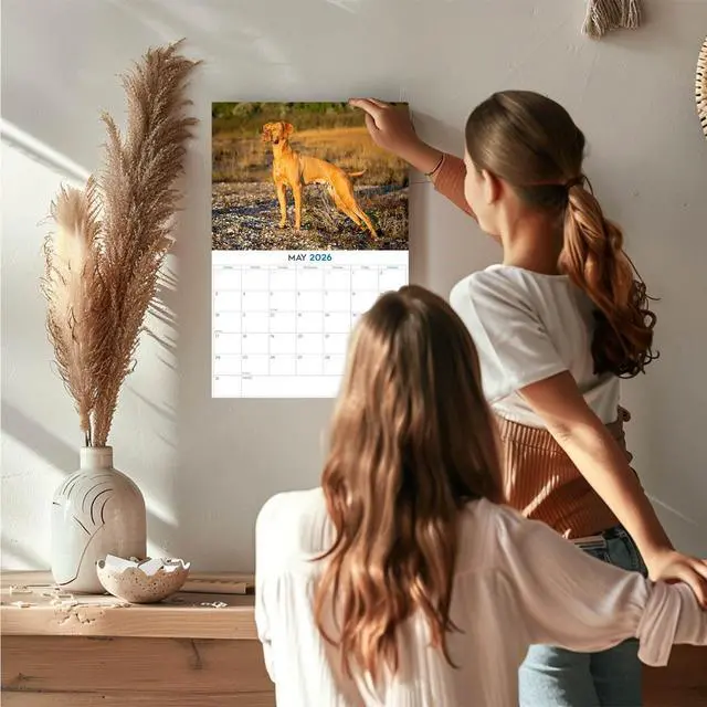 Alt view image 2 of 7 - Vizsla Calendar 2026 2027 14 Month Wall Calendar | Dog Lover Gift, Thick 100# No-Bleed Paper, Large Writing Blocks, Made in USA, Hungarian Pointer Decor, Teacher Gift