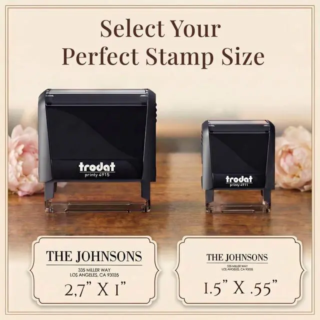 Alt view image 4 of 7 - Personalized Address Stamp Self-Inking Minimal Beautiful Elevated Return Address Rubber Stamper - Custom, Clear Image Every Time, Made in USA -1-1/2 Inch Small - 1 Count