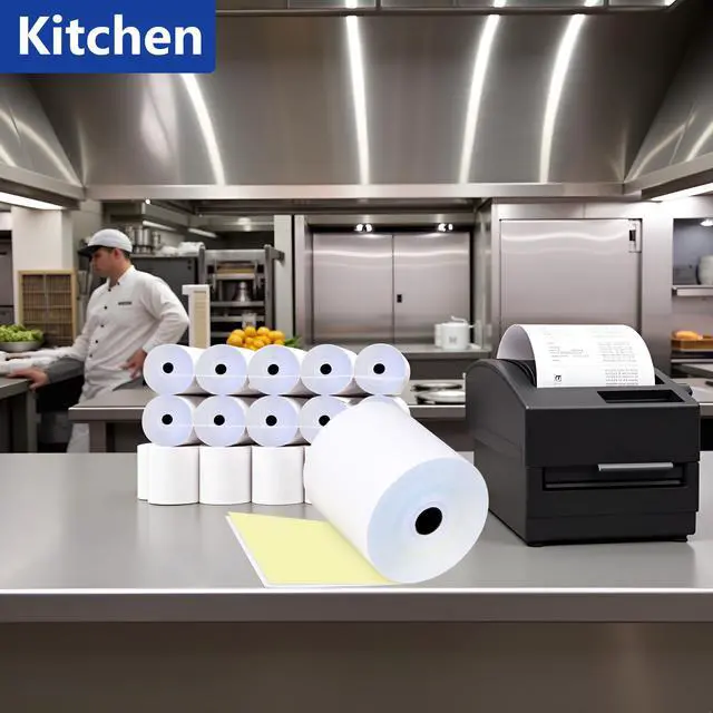 Alt view image 4 of 7 - 50 Rolls3x95 2 Ply Kitchen Printer Paper for Star SP700, Carbonless Register Rolls White/Yellow Receipt Paper POS Cash Register