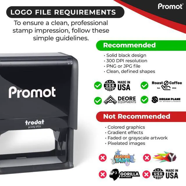 Alt view image 4 of 7 - Custom Logo Stamp - Personalized Your Business Text or Logo (XLarge) | Professional Brand Impressions, Crisp & Consistent Impressions, Fast One-Hand Operation, Built-In Self-Inking Mechanism
