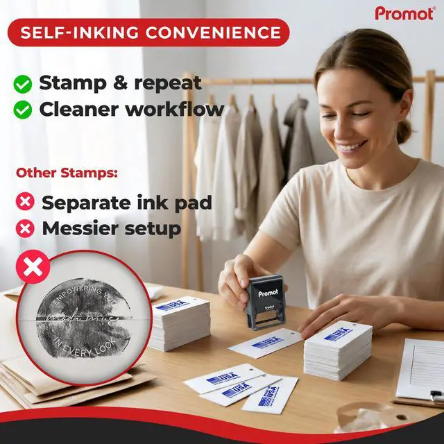 Alt view image 6 of 7 - Custom Logo Stamp - Personalized Your Business Text or Logo (XLarge) | Professional Brand Impressions, Crisp & Consistent Impressions, Fast One-Hand Operation, Built-In Self-Inking Mechanism