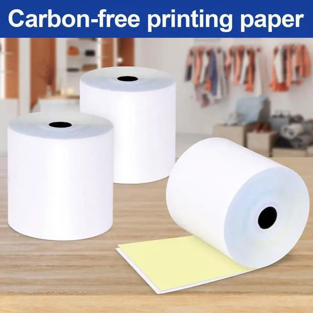 Alt view image 6 of 7 - 50 Rolls3x95 2 Ply Kitchen Printer Paper for Star SP700, Carbonless Register Rolls White/Yellow Receipt Paper POS Cash Register