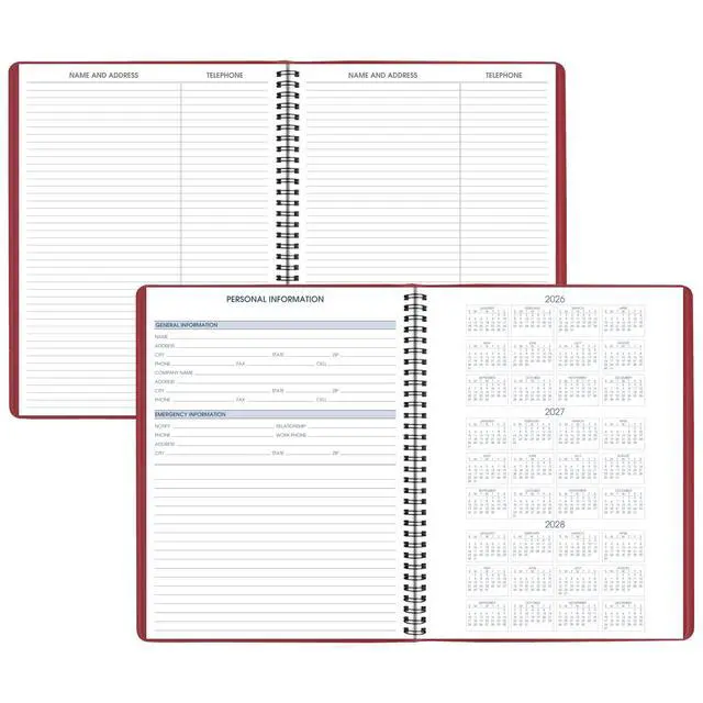 Alt view image 6 of 7 - 2027 Appointment Book Planner, Weekly, 8.25" x 11", Red (709401327)
