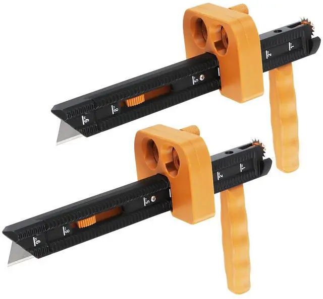 Main image of All-in-1 Box Resizer Tool, Cardboard Cutter & Scoring Wheel 2Pcs | Carton sizer & box maker for packing stations; cuts shipping costs, adjustable depth guide, retractable blade, Made in USA