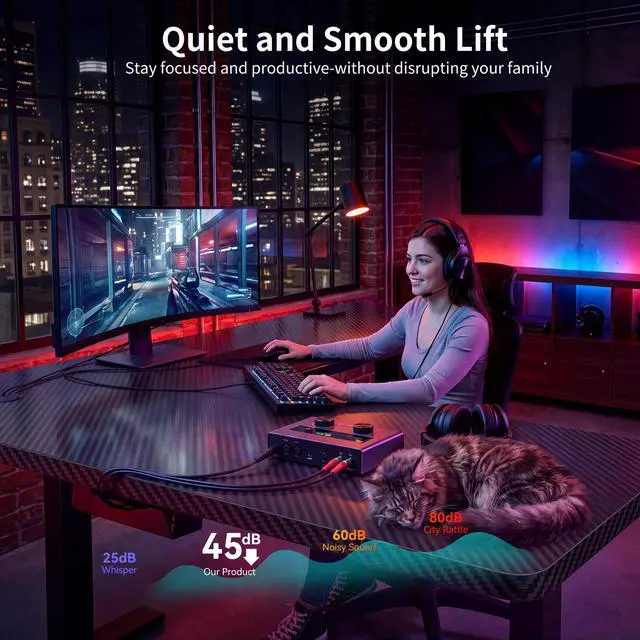 Alt view image 7 of 7 - 75x61 Inches Reversible L Shaped Standing Desk Height Adjustable with Cup Holder, Electric Corner Computer Workstation for Home Office, Ergonomic Sit Stand up Gaming Desk, Black