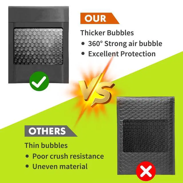Alt view image 5 of 7 - Black Bubble Mailers 10x12 Inch Padded Envelopes 30 Pack | Strong Self-Seal, Waterproof Poly Bag, Cushion Shipping Envelopes, for Mailing Jewelry & Makeup, Small Business Packaing
