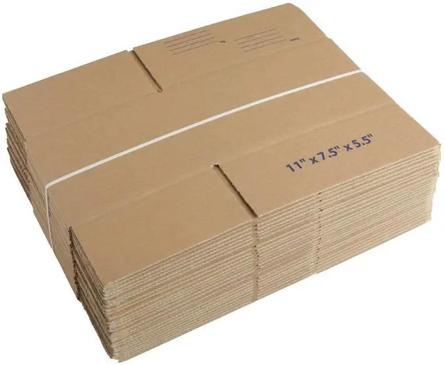 Alt view image 3 of 7 - 11x7.5x5.5" Shipping Boxes 30 Pack, Corrugated Cardboard Mailers | Sturdy corrugated cardboard easy fold kraft surface fits shoes toys books ideal for moving storage shipping