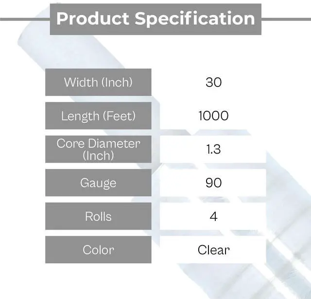 Alt view image 3 of 6 - PSBM Stretch Wrap with Handles, 4 Rolls 30 Inch x 1000 Feet 90 Gauge Heavy Duty Clear Plastic Wrap Industrial Strength Shrink Film for Moving, Packing & Shipping