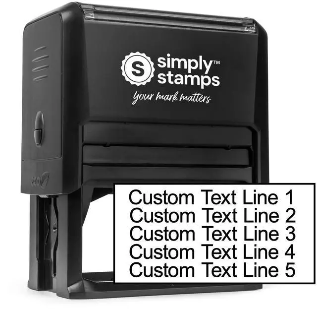 Main image of Custom Text Office Stamp | Short or Long | 20 Font Choices | Multiple Color Options | Up to 8 Lines of Text | Perfect for Personal or Professional Use (5-Line, Short)