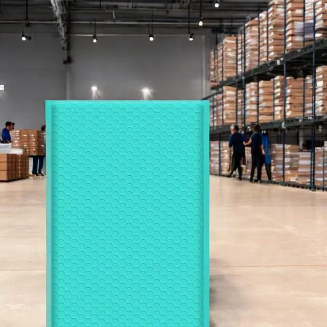 Alt view image 4 of 7 - 9.5x14.5 Inches Teal Color Poly Bubble Bag, 100-Pack Large Size #4 Self Seal Poly Bubble Mailers Padded Packing Envelopes (Total100 Bags)