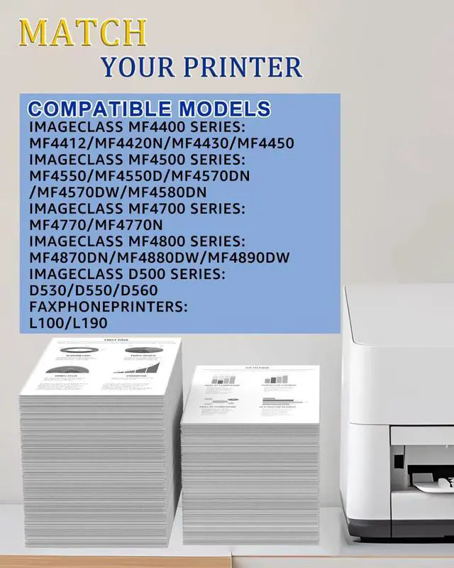 Alt view image 2 of 7 - Compatible Toner for Canon CRG128 128 Black 10-Pack | Works with D530 D550 MF4770N MF4890DW MF4880DW LBP6230DW MF4450 MF4570DN MF4410 MF4550 printers | ~2,100p