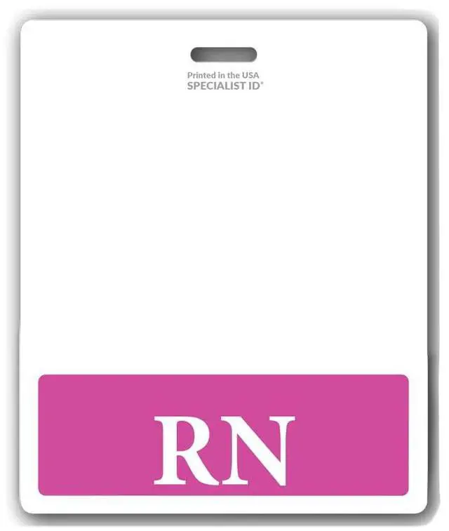 Main image of 5 Pack - Oversized RN Badge Buddy - Horizontal XL Badge Buddies for Registered Nurses - 3 3/8 X 4 1/8 Role Identification Badge Backer Card for Nurses- USA Printed by (Hot Pink)