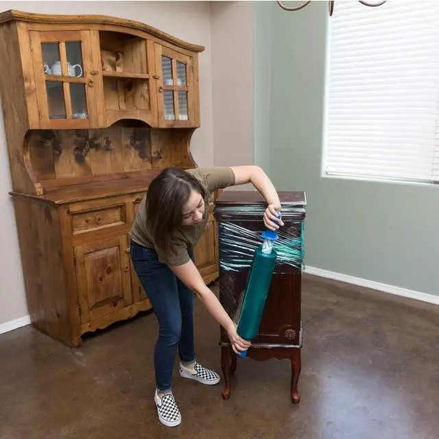 Alt view image 2 of 2 - Mover's Stretch Plastic Wrap - Bind, Bundle, Fasten, Protect, and Wrap Furniture and Home Goods - 15" x 1000'- 1 Roll