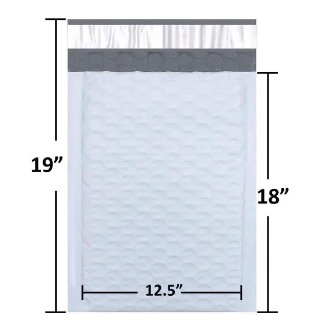 Alt view image 2 of 3 - #6 Poly Bubble Mailers 12.5x19 Inches Shipping Padded Envelopes Self Seal Waterproof Cushioned Mailer, White (PBMVR_12.5X19-50), 50 Pack