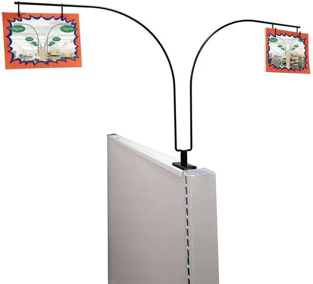 Main image of Curved Gondola Shelf Double Side Magnetic Store Aisle Sign Holder, Department Walkway Section Marker & Labeler for Store Shelving, 10 Pack
