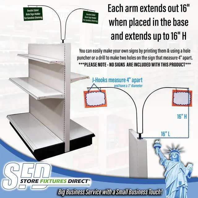 Alt view image 3 of 7 - Curved Gondola Shelf Double Side Magnetic Store Aisle Sign Holder, Department Walkway Section Marker & Labeler for Store Shelving, 10 Pack