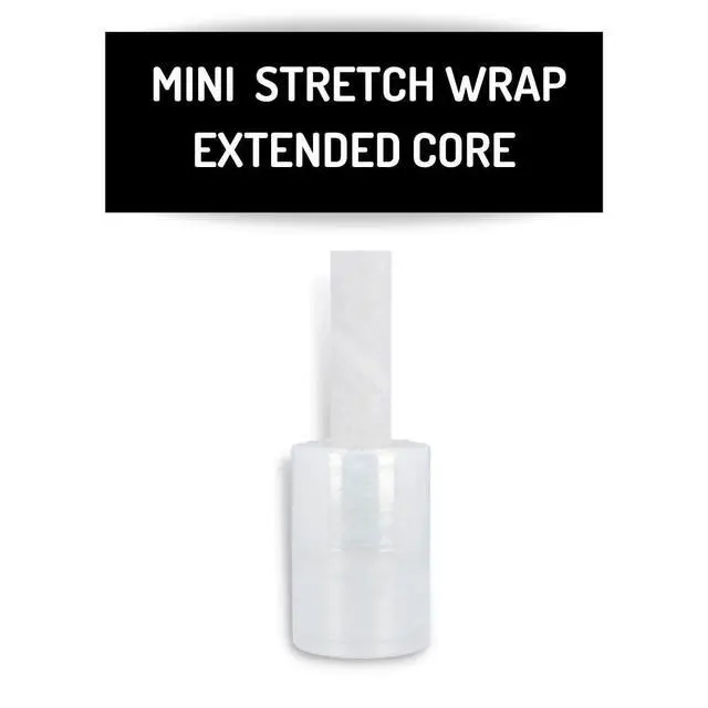 Alt view image 2 of 7 - PSBM Mini Stretch Wrap with Extended Core Handles, 12 Rolls 5 Inch x 1000 Feet 90 Gauge Heavy Duty Clear Plastic Wrap Industrial Strength Shrink Film for Moving, Packing & Shipping