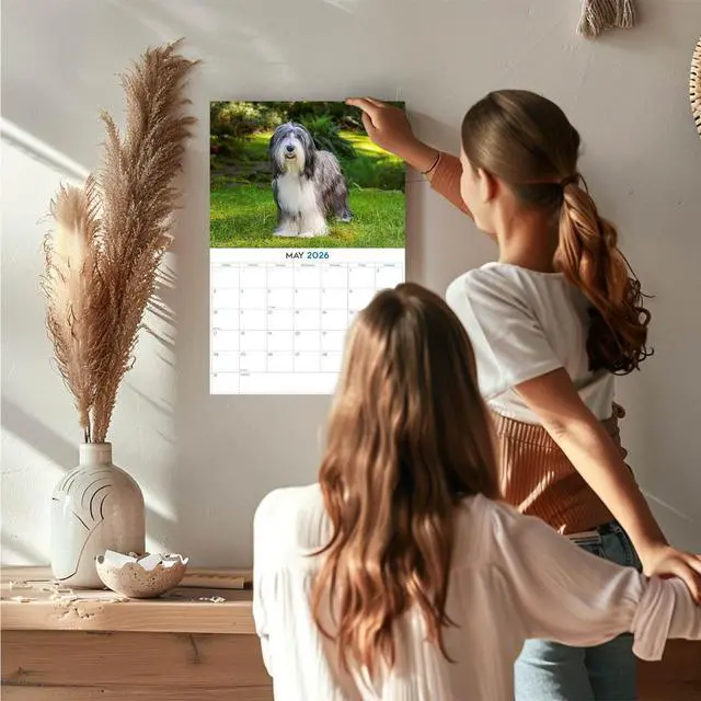 Alt view image 2 of 7 - Bearded Collie Calendar 2026 2027 14 Month Wall Calendar | Dog Lover Gift, Thick 100# No-Bleed Paper, Large Writing Blocks, Made in USA, Shaggy Dog Decor, Teacher Gift