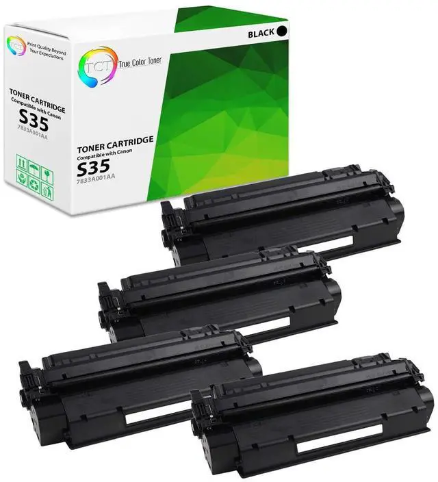 Main image of S35 Compatible Black Toner Cartridge for Canon S35 7833A001AA 4PK | For Canon D300, D320, D340, D360, PC-D320 Printers, Black 4-Pack, Page Yield: 3,500 Each