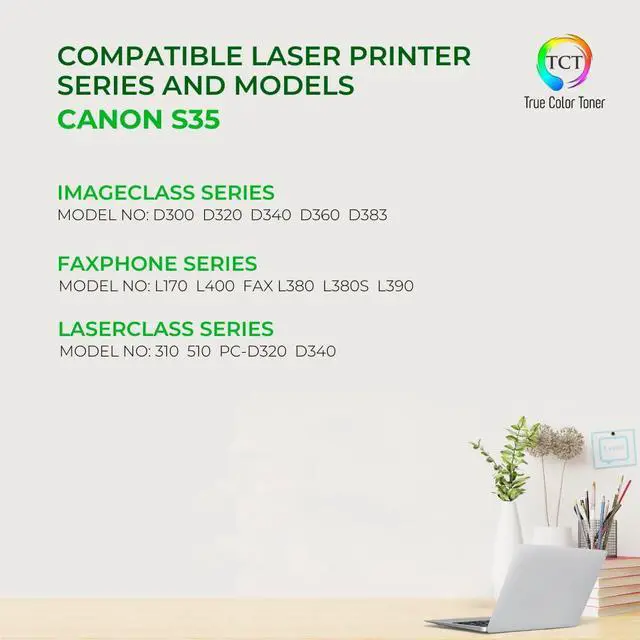 Alt view image 2 of 6 - S35 Compatible Black Toner Cartridge for Canon S35 7833A001AA 4PK | For Canon D300, D320, D340, D360, PC-D320 Printers, Black 4-Pack, Page Yield: 3,500 Each