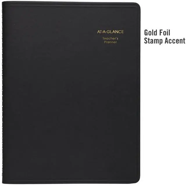 Alt view image 7 of 7 - Teacher Planner, 8-1/4" x 10-7/8", Undated Weekly & Daily Planner, Academic Lesson Plan Book for Family Homeschool Supplies, Agenda with Twin-Wire Binding, Black Leather (8015505)