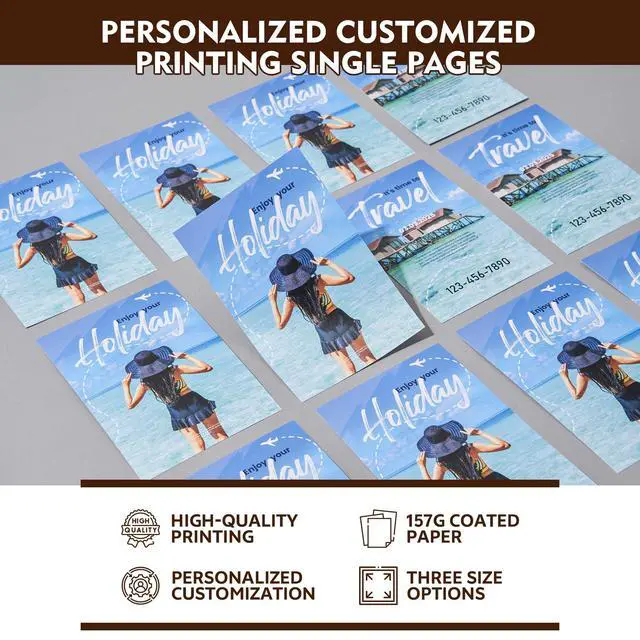 Alt view image 3 of 7 - Custom Flyers, 500/1000/2000 Bulk Printed Promotional Business Flyers with Your Photo Logo Text, Full Color Marketing Handouts for Business, Events, Menus, A4 (11x8) A5 (8x5.5) A6 (5.5x4)