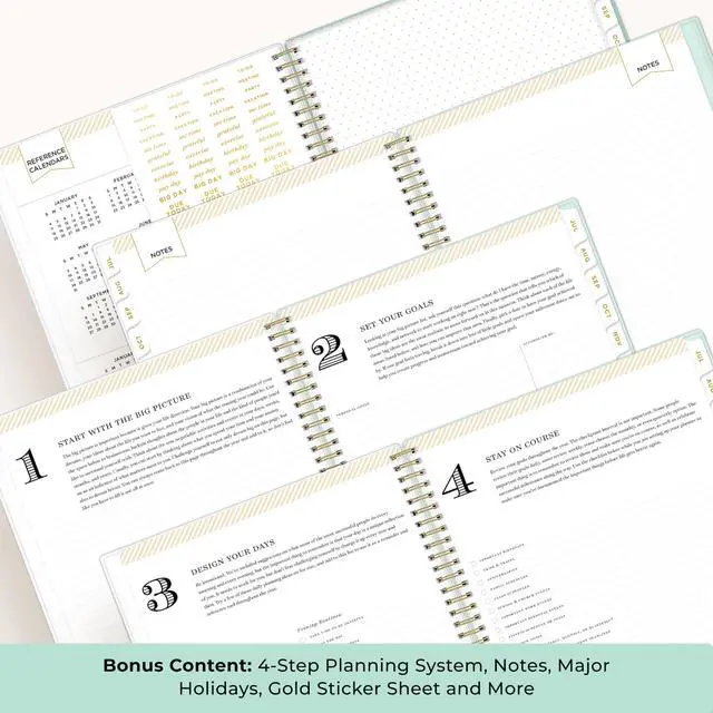 Alt view image 5 of 7 - 2026-2027 Weekly & Monthly Academic Planner, 8.5"x11" | July 2026 - June 2027, Secret Garden Mint, Flexible Cover, Tabs, Storage Pocket, Stickers, Academic Year, Day Designer