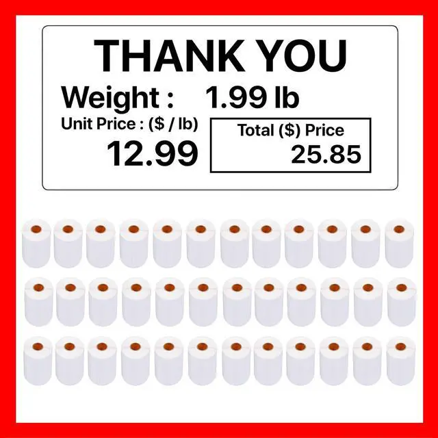 Main image of Labels LST-8060 Thermal 36 Rolls - 19,800 Labels Printer Printing Scale Compatible with CAS LP-1000 CL-5000 CL-5500 CL-7200, Easy Weigh LS-100, VisionTech DLP-300 (36 Rolls, 8060)