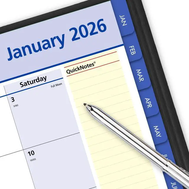Alt view image 5 of 7 - 2026 Appointment Book Planner, Monthly, 8-1/4" x 11", Large, QuickNotes, Black (76060526)