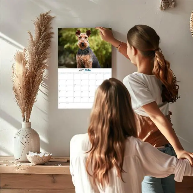 Alt view image 2 of 7 - Welsh Terrier Calendar 2026 2027 14 Month Wall Calendar | Dog Lover Gift, Thick 100# No-Bleed Paper, Large Writing Blocks, Made in USA, Wire Coat Terrier, Teacher Gift