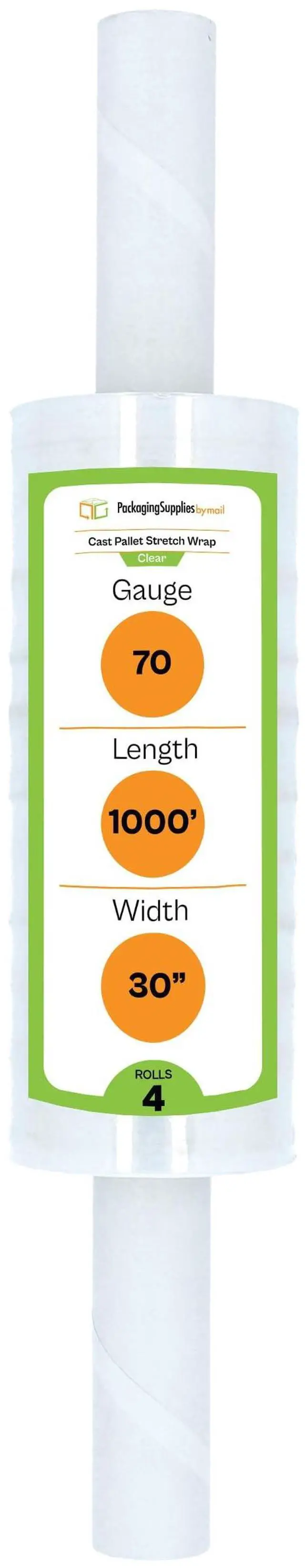 Main image of PSBM Stretch Wrap with Handles, 4 Rolls 30 Inch x 1000 Feet 70 Gauge Heavy Duty Clear Plastic Wrap Industrial Strength Shrink Film for Moving, Packing & Shipping