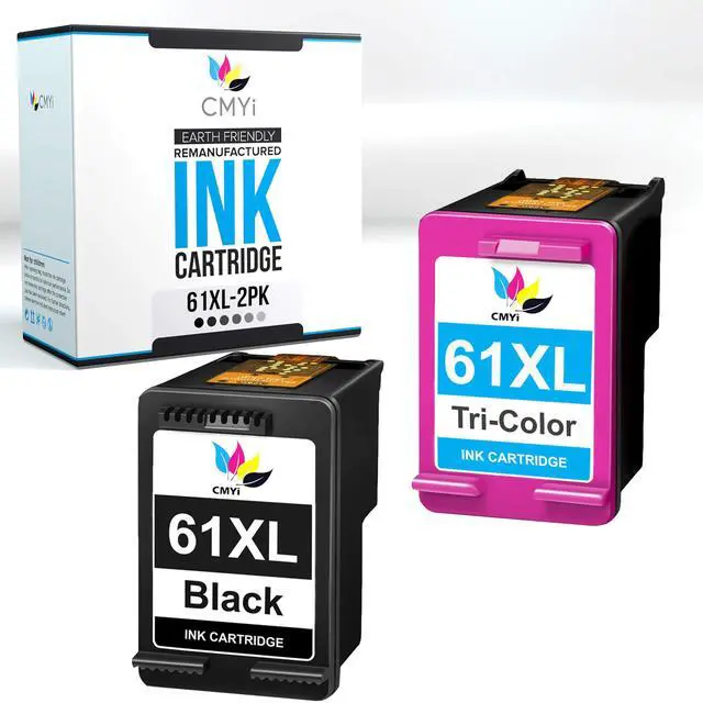 Main image of 61XL Replacement Ink Cartridges Combo Pack for HP DeskJet 3054A, 3055A, 3056A, 3057A, 3059A, 3510, 3511, 3512, 3515, OfficeJet 2620, 2621, 2622, 2624, 4630, 4631 Printers (1 Black, 1 Color)