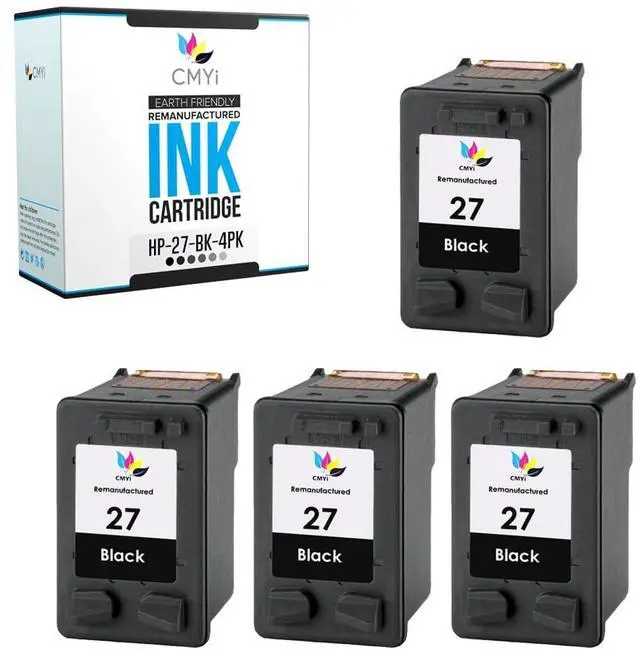 Main image of 27 Black Replacement Ink Cartridge for HP DeskJet 3651, 3653, 3740, 3740v, 3744, 3745, 3745v, 3747, 3840, 3843, 3845, 3845xi, 3847, 5160, FAX 1240, OfficeJet 4315, 4315v Printer (4 Black)