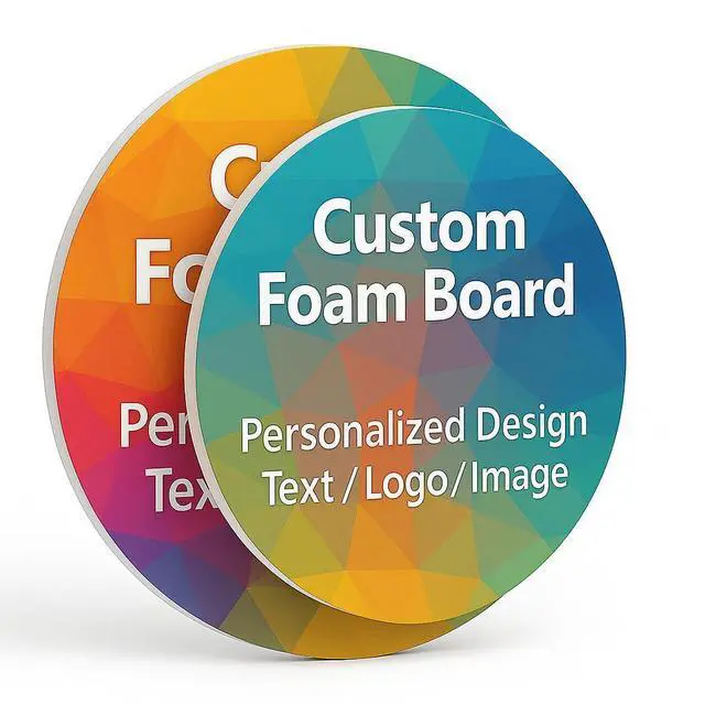 Alt view image 2 of 7 - Custom Foam Boards - 3/16" Thick Personalized Poster Boards for Designs, Text, Logos & Images - Photo Mounting, Presentations, Event Signs, Store Ads - Circle