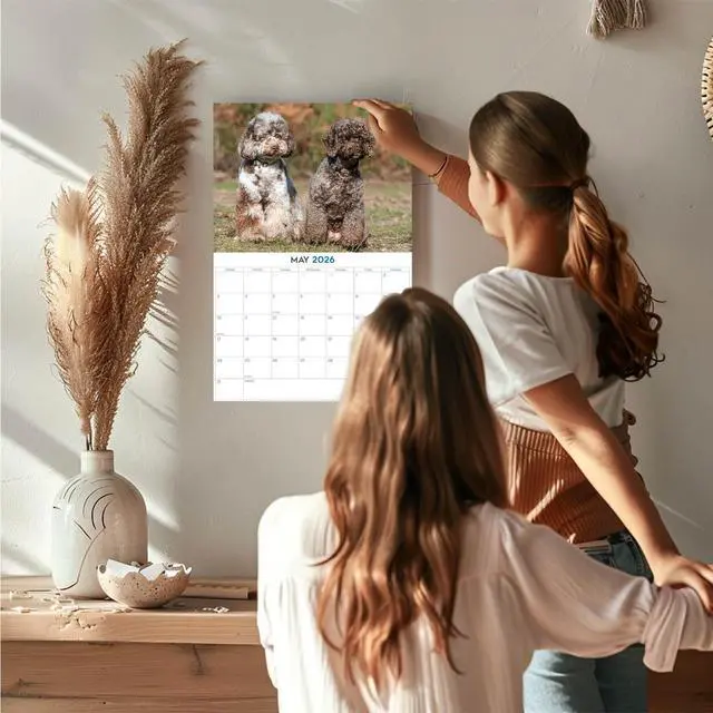 Alt view image 2 of 7 - Cockapoo Calendar 2026 2027 14 Month Wall Calendar | Dog Lover Gift, Thick 100# No-Bleed Paper, Large Writing Blocks, Made in USA, Doodle Decor, Teacher Gift