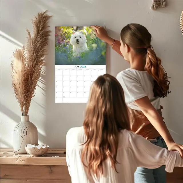 Alt view image 2 of 7 - Westie Calendar 2026 2027 14-Month West Highland White Terrier Wall | Dog Lover Gift, Thick 100# No-Bleed Paper, Large Writing Blocks, Made in USA, White Terrier Decor, Teacher Gift