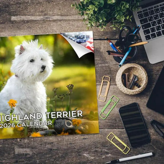 Alt view image 5 of 7 - Westie Calendar 2026 2027 14-Month West Highland White Terrier Wall | Dog Lover Gift, Thick 100# No-Bleed Paper, Large Writing Blocks, Made in USA, White Terrier Decor, Teacher Gift