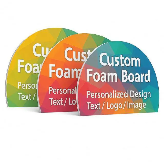 Alt view image 2 of 7 - Custom Foam Boards - 3/16" Thick Personalized Poster Boards for Designs, Text, Logos & Images - Photo Mounting, Presentations, Event Signs, Store Ads - Half Circle