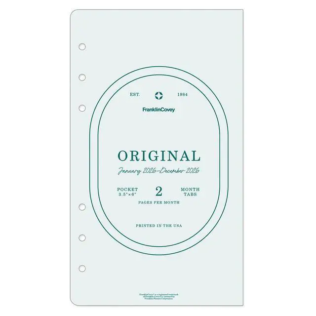 Alt view image 2 of 5 - FranklinCovey - Original Two Page Monthly CalendarTabs for Ring-Bound FranklinCovey Planners (Pocket, Jan 2026 - Dec 2026)
