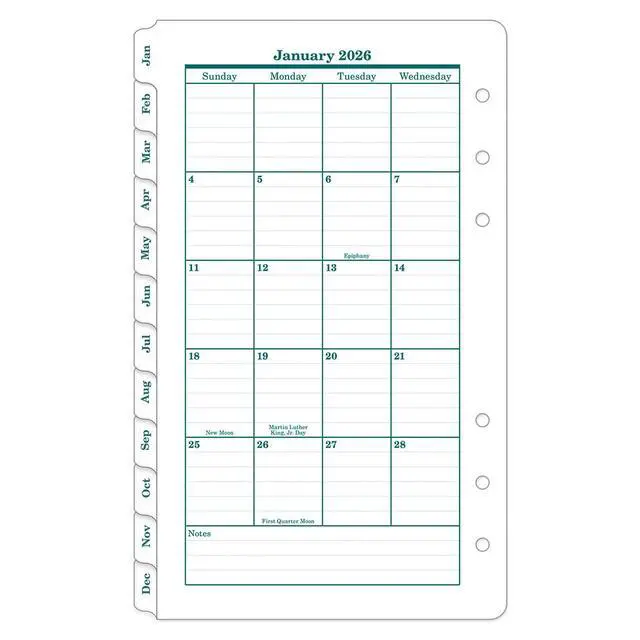 Alt view image 3 of 5 - FranklinCovey - Original Two Page Monthly CalendarTabs for Ring-Bound FranklinCovey Planners (Pocket, Jan 2026 - Dec 2026)