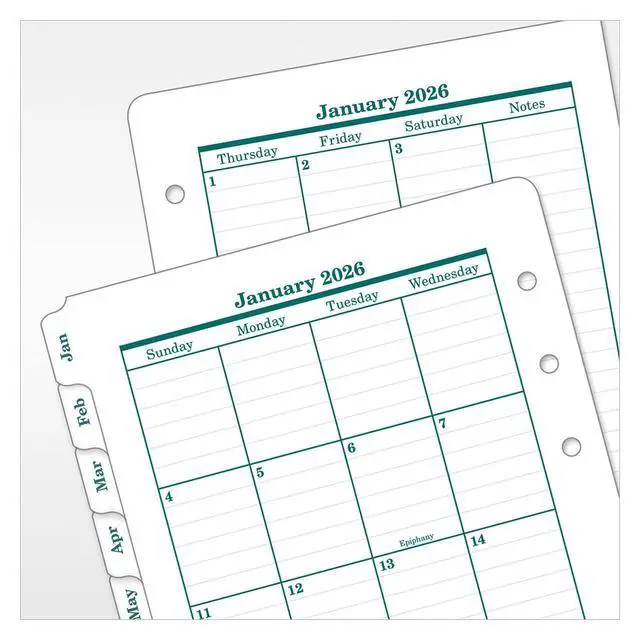 Alt view image 5 of 5 - FranklinCovey - Original Two Page Monthly CalendarTabs for Ring-Bound FranklinCovey Planners (Pocket, Jan 2026 - Dec 2026)