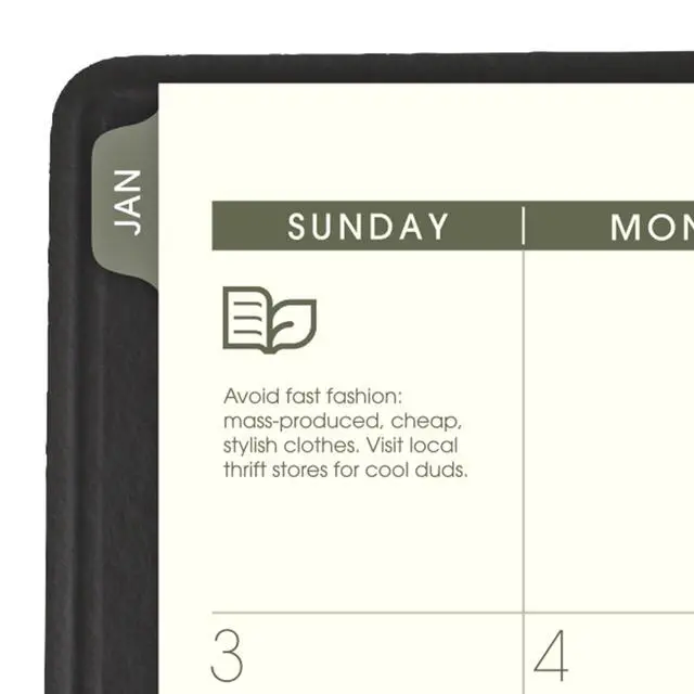 Alt view image 5 of 6 - 2027 Appointment Book Planner, Weekly & Monthly, 7" x 8.75", Quarter-Hourly, Recycled, Black (70951G0527)