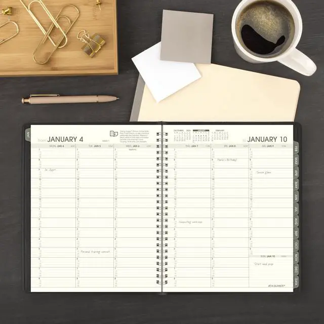 Alt view image 2 of 6 - 2027 Appointment Book Planner, Weekly & Monthly, 7" x 8.75", Quarter-Hourly, Recycled, Black (70951G0527)
